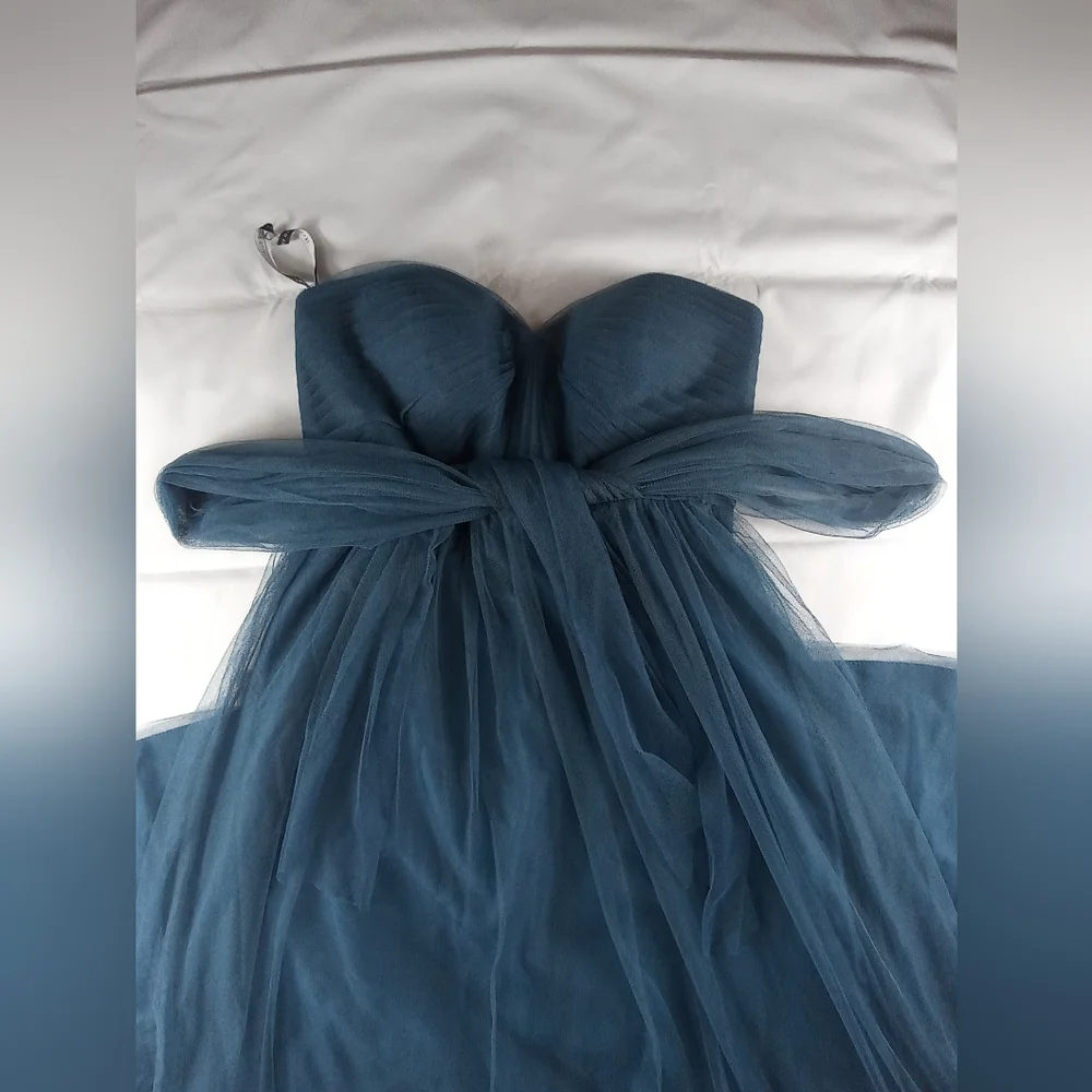 Jenny Yoo Teal One-Shoulder Maxi Dress - Picture 11 of 11